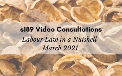 s189 Video Consultations – Labour Law In A Nutshell March 2021