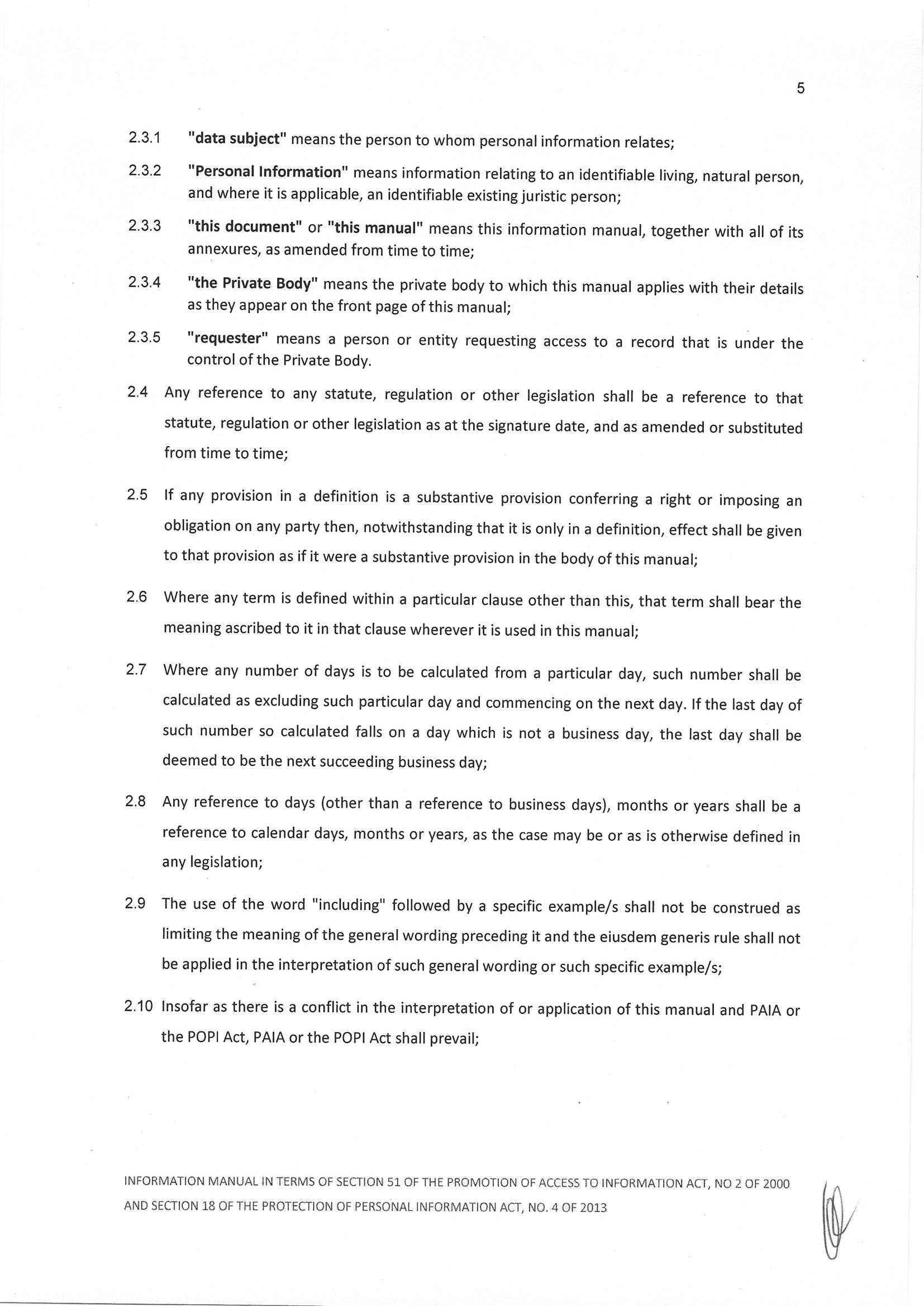PAIA and POPI information manual