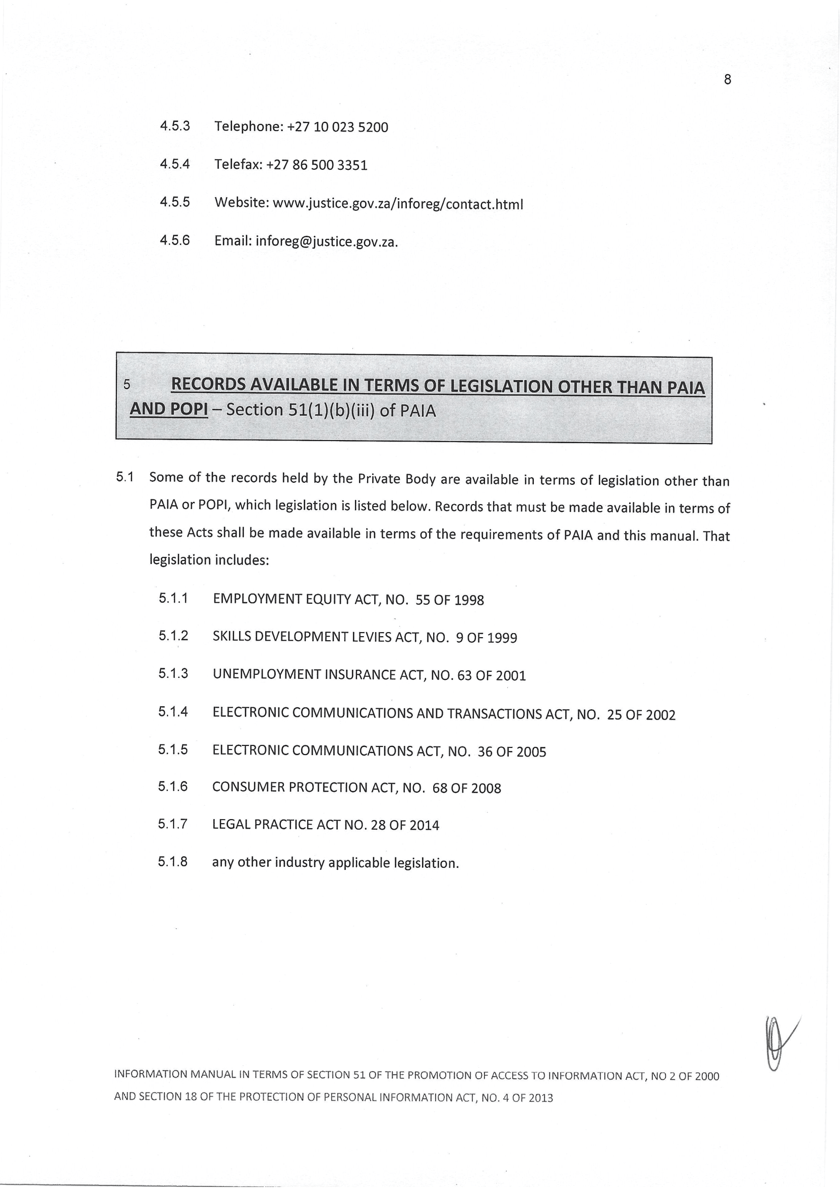 PAIA and POPI information manual