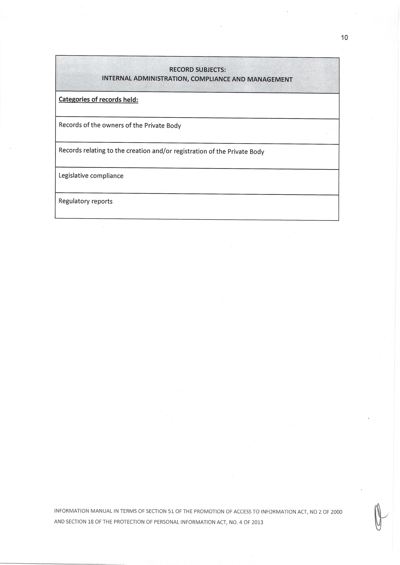 PAIA and POPI information manual