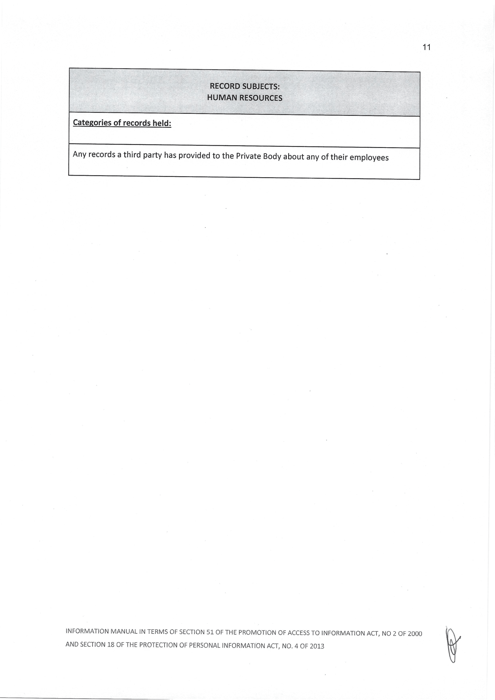 PAIA and POPI information manual