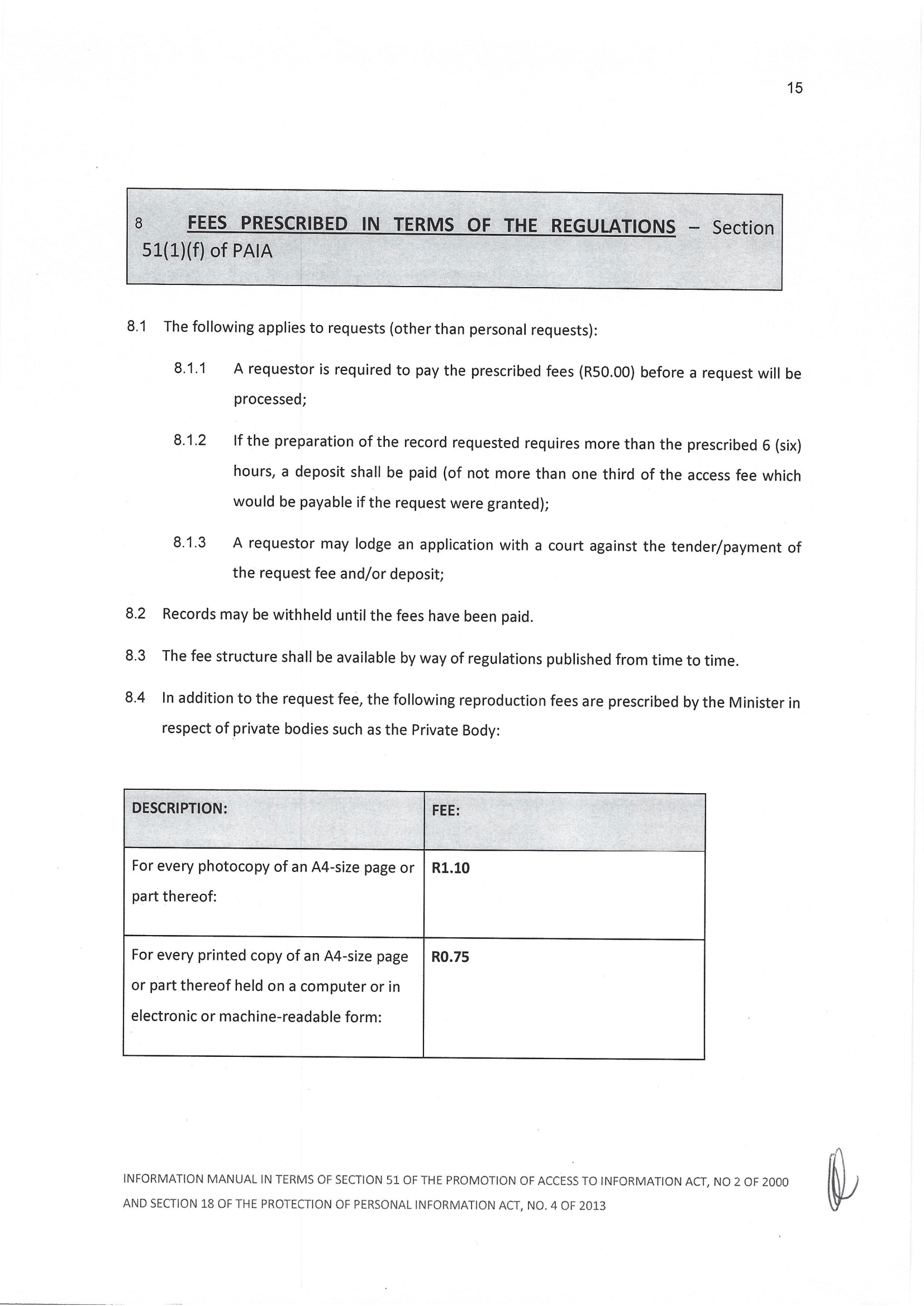 PAIA and POPI information manual