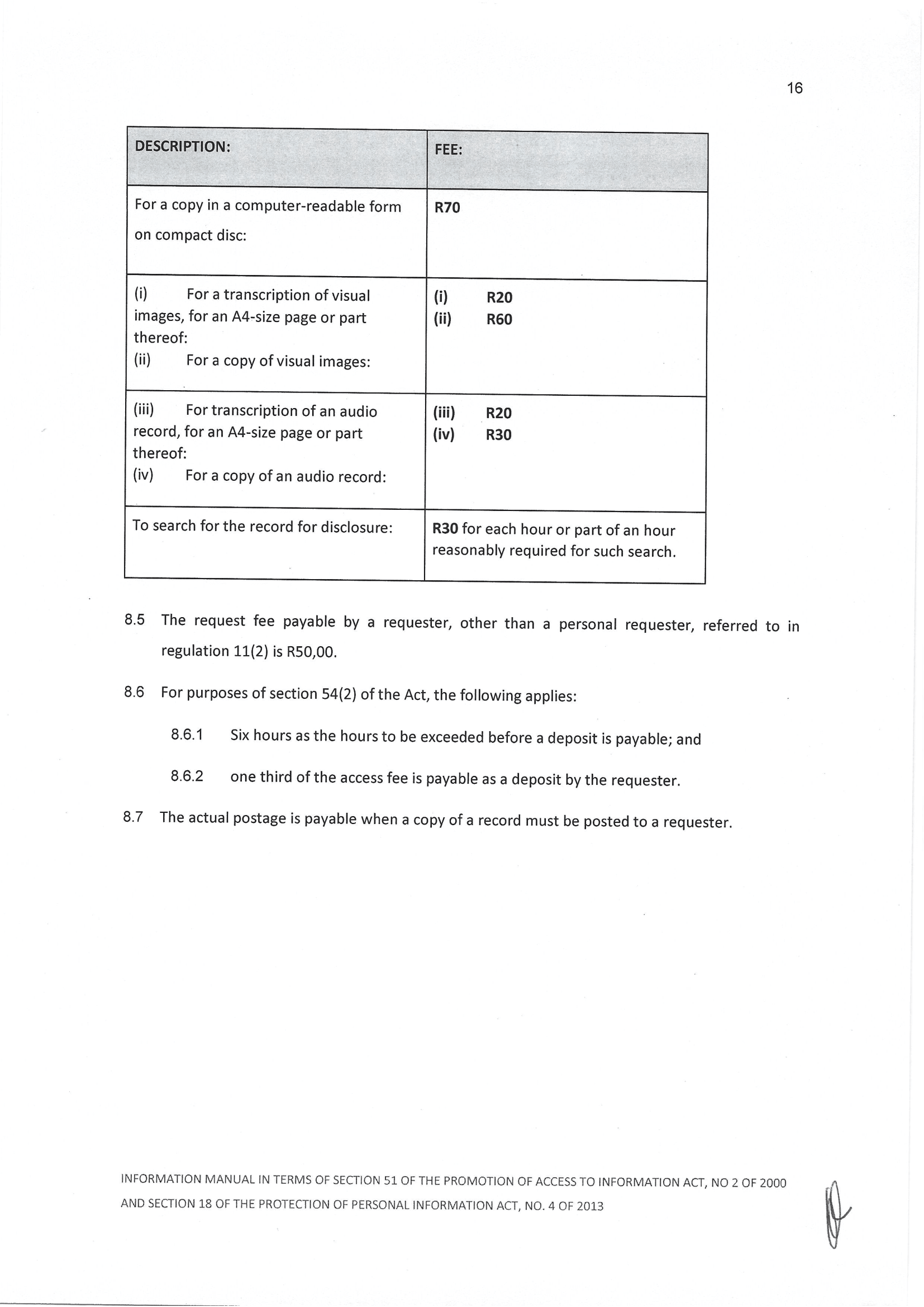 PAIA and POPI information manual