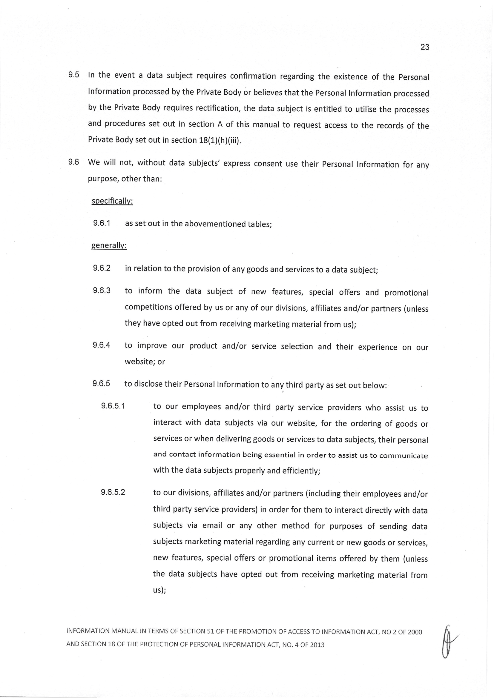 PAIA and POPI information manual