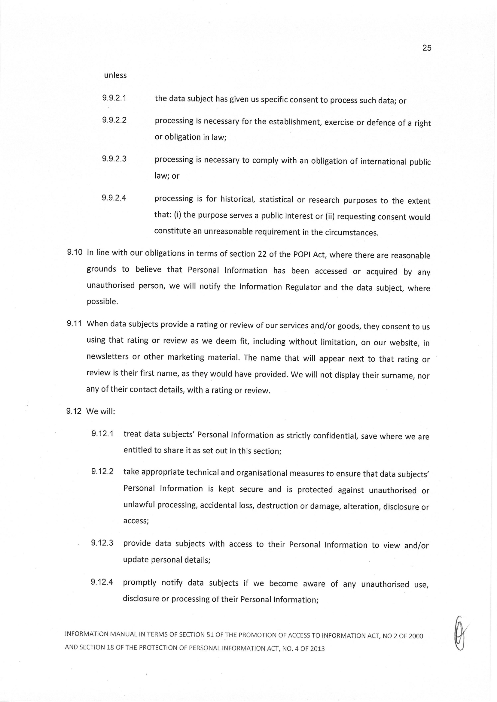 PAIA and POPI information manual