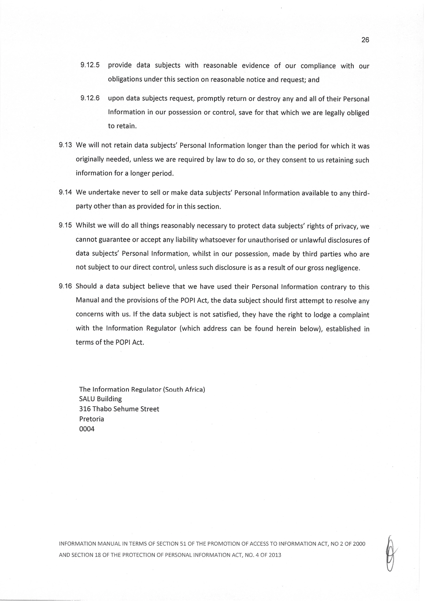 PAIA and POPI information manual