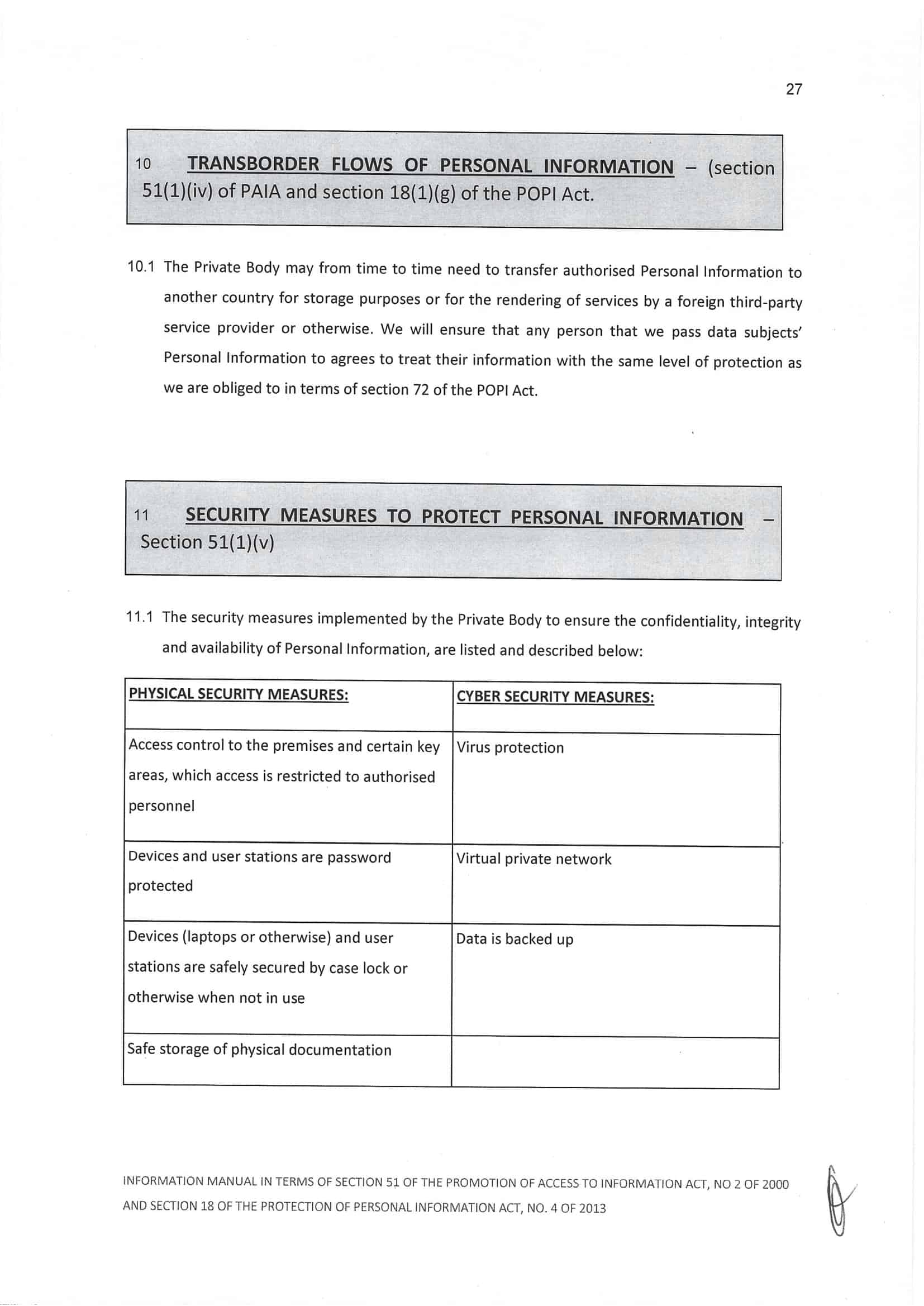 PAIA and POPI information manual