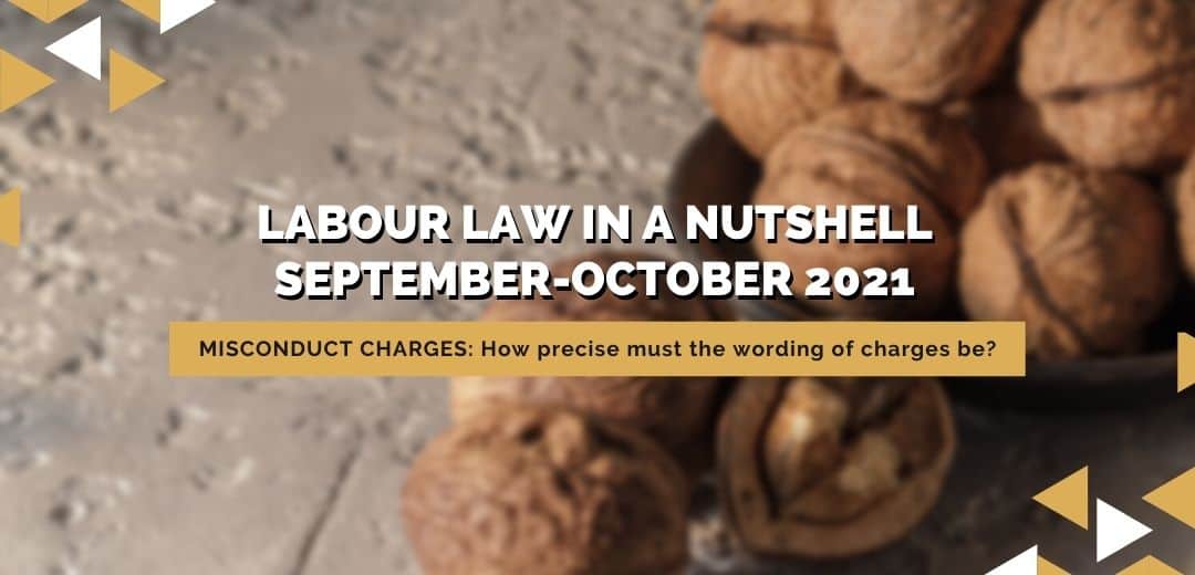 September - October 2021 - MISCONDUCT CHARGES: How precise must the wording of charges be?