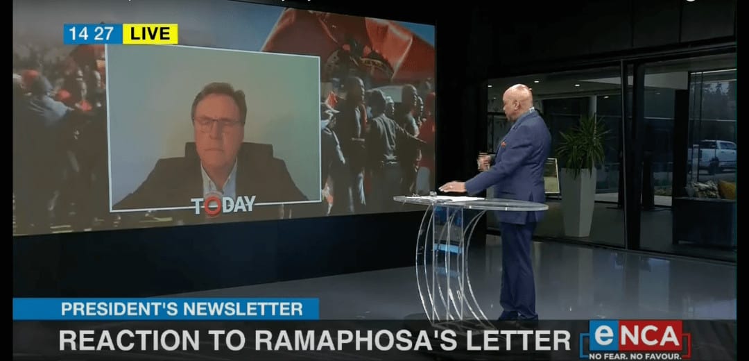 Reaction to Ramaphosa’s newsletter on May Day events – ENCA Interview